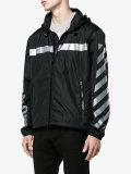 stripe hooded jacket