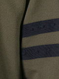 distressed sleeve stripe sweatshirt
