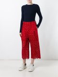 guipure lace cropped trousers