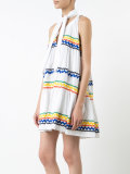 tied neck flared dress