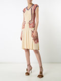 printed rib accent dress