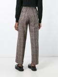 tartan check wide leg trousers