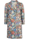 rose jacquard double breasted caot