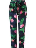 mid rise floral straight trousers