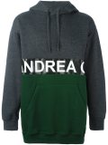 split logo hoodie