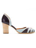 block heel panelled shoes