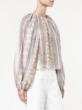 printed balloon-sleeved blouse