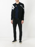 stripe contrast bomber jacket