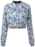 floral lace bomber jacket