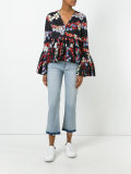 pleated trim blouse