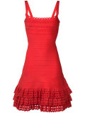 layered ruffles fitted dress