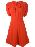 pleated flared dress