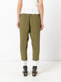 bicolour cropped trousers