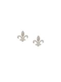 fleur-de-lys diamond stud earrings