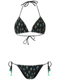 printed triangle bikini set