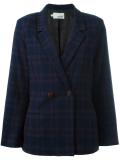 checked buttoned blazer