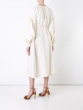 flower embroidered midi dress