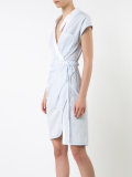 striped wrap dress