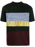 mix fabric panel T-shirt