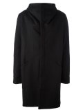 draped funnel neck coat