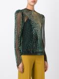 gold-tone detailing sheer blouse