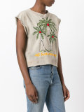 palm tree embroidered top 