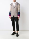 plaid contrast sleeve blazer