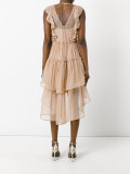 sleeveless tiered ruffle dress