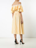 ruffle bardot dress
