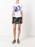 printed asymmetric front T-shirt