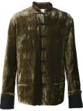 mandarin collar velvet blazer
