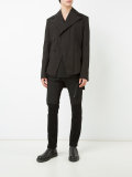 broad lapel asymmetric blazer