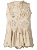 ruffled buttoned tank