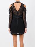 cut-off shoulders fitted dress