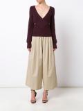 cut-off detailing V-neck blouse