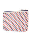 geometric print zipped clutch