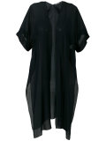 sheer draped open-front top