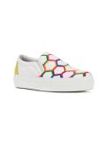 honeycomb print slip on sneakers