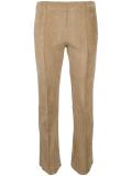 cropped flared leather trousers