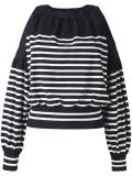 striped cold shoulder top