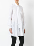 pinstripe pussybow shirt