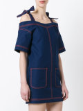 cold shoulder denim dress