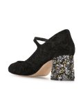 jacquard embellished heel mary janes