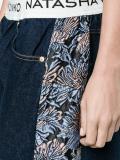 floral jacquard wide-leg jeans