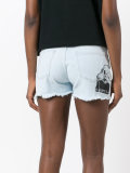 beach patch denim shorts