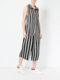 high neck striped jumpsuit