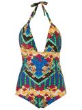 print halter swimsuit