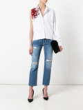 Crash embellished asymmetric shirt