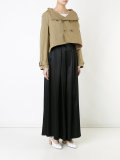 hooded cropped trench jacket