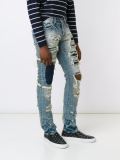 distressed patchwork jeans